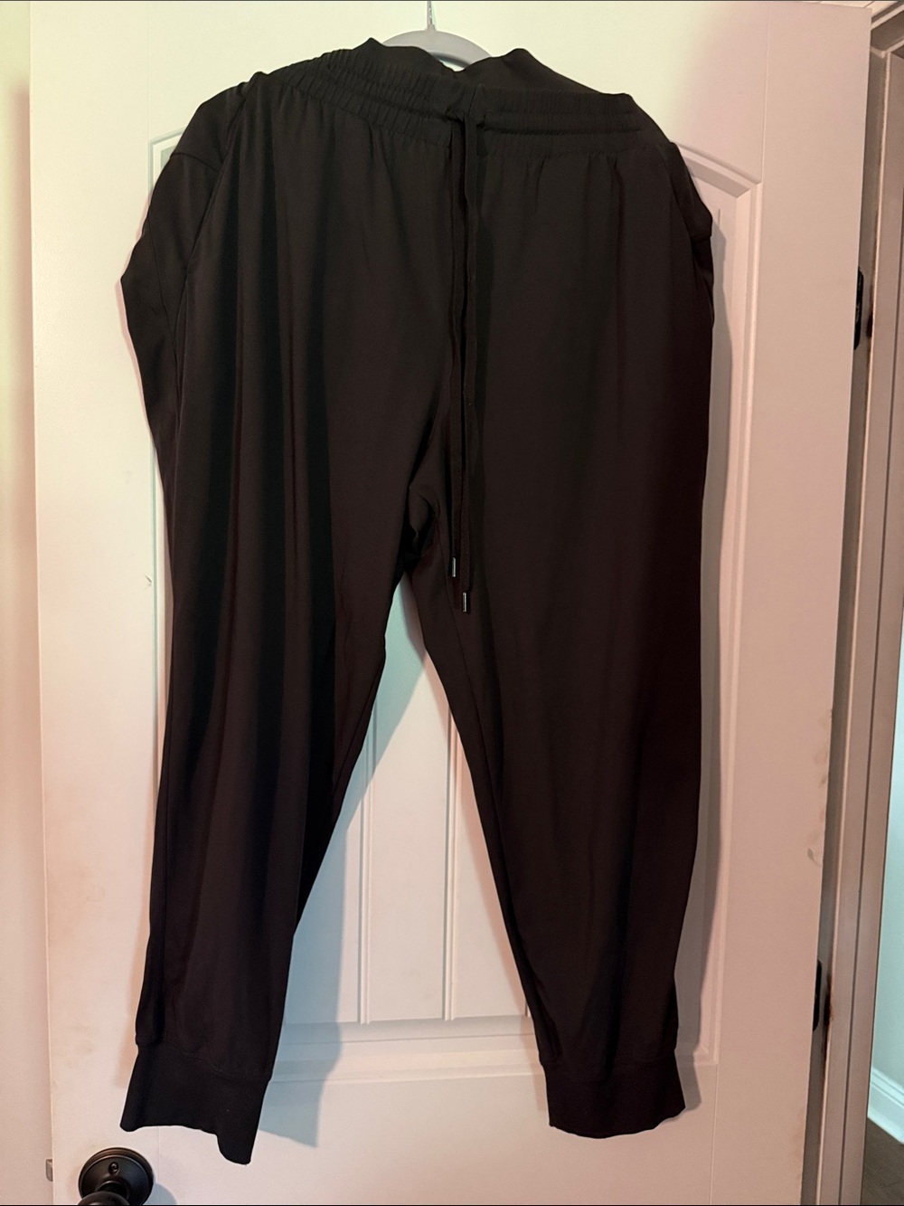 Everyday Black Elastic-Waist Track Joggers for Women